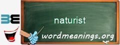 WordMeaning blackboard for naturist